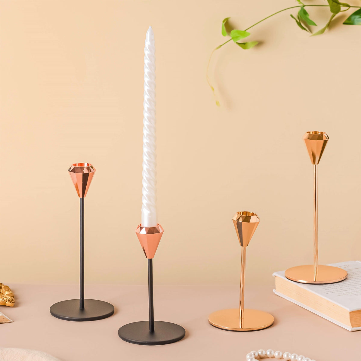 Modern Candle Holder Set of 2 Nestasia