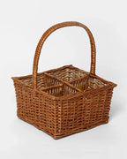 Natural Wicker Tray for Tabletop Storage, Organization, and Decorative Display
