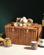 Natural Wicker Basket with Lid for Bedroom, Living Room, and Closet Storage