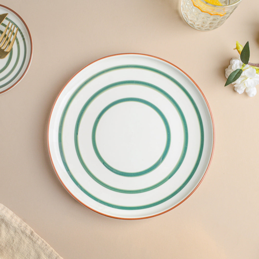 Spiral Dinner Plate Green 10 Inch Nestasia