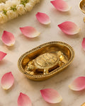 Pure Brass Vastu Tortoise with Brass Plate for Wealth and Home Decoration
