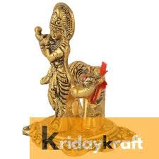 KridayKraft Kamdhenu Cow with Krishna Idol Metal Statue for Pooja & Home Decor,Gau MATA Idol Good Luck,Vastu Showpiece Figurines,Animal Decorative Gifting Item...