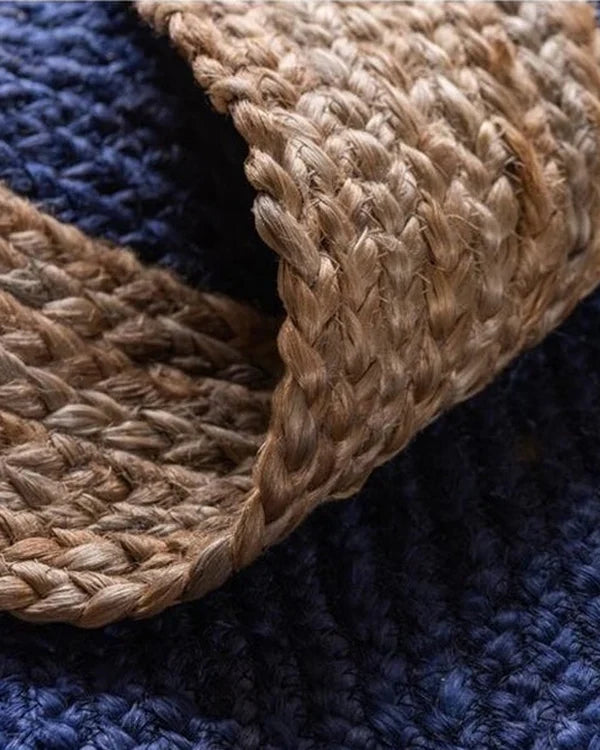 Woven Multicolor Rectangular Jute Rug For Everyday Use