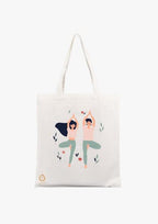 TAJNAN Reusable Tote Bags|100% Organic Cotton Grocery Bag|Eco-Friendly, Multi-Purpose Bag|Sturdy Canvas Bag with 15kgs Capacity | Multiple Stylish Designs,Pack of 1 (Yoga) - Best Gift for Valentines
