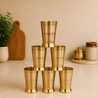 Brass Hand Carved Glass Pair Vedansh Craft