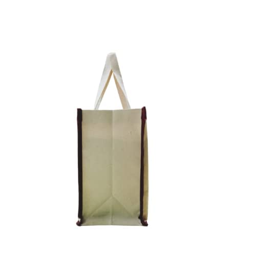 BBGRO Big Eco Cotton Canvas Shopping Bags for Carry Milk Grocery Fruits Vegetable with Reinforced Handles jhola Bag - Kitchen Essential (17.5 inch x 13 inch x 7 inch) Pack of (3)