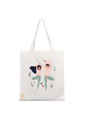 TAJNAN Reusable Tote Bags|100% Organic Cotton Grocery Bag|Eco-Friendly, Multi-Purpose Bag|Sturdy Canvas Bag with 15kgs Capacity | Multiple Stylish Designs,Pack of 1 (Yoga) - Best Gift for Valentines