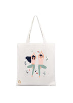 TAJNAN Reusable Tote Bags|100% Organic Cotton Grocery Bag|Eco-Friendly, Multi-Purpose Bag|Sturdy Canvas Bag with 15kgs Capacity | Multiple Stylish Designs,Pack of 1 (Yoga) - Best Gift for Valentines