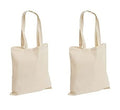 Mluffy Washable Organic Cotton Canvas Fashionable Tote Plain Carry Bag | Lightweight Medium Reusable Grocery Shopping Cloth Bag for Girl's and Men's (Off White) (Pack Of 2)