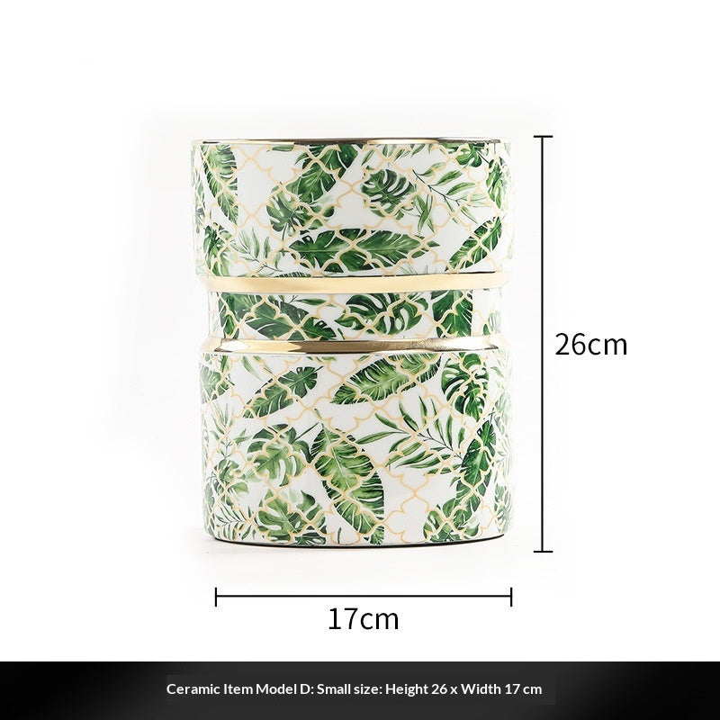 Light-luxury Zen-inspired Iron And Ceramic Art Piece For Home Decor