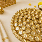 Brass Chappan Bhog Thali With 56 Prasad Bowls Set (23 Inch) Vedansh Craft