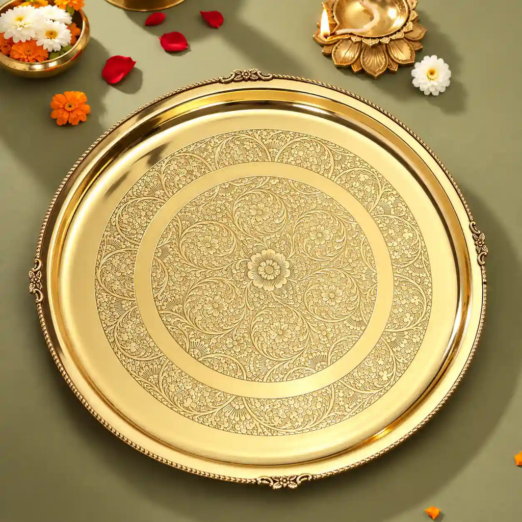 Brass Traditional Pooja Thal Vedansh Craft