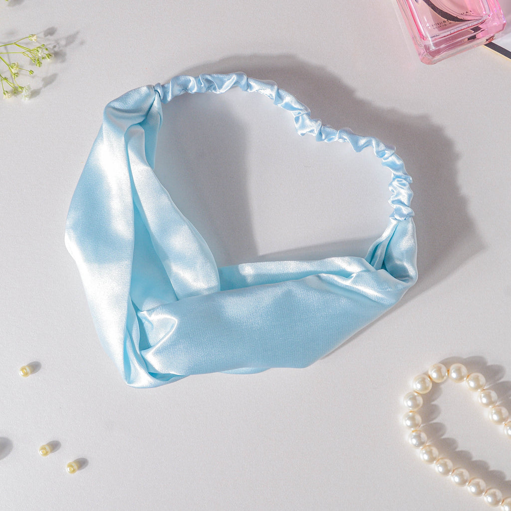 Orchid Blue Satin Hair Band Nestasia
