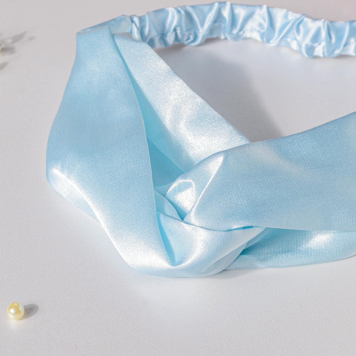 Orchid Blue Satin Hair Band Nestasia