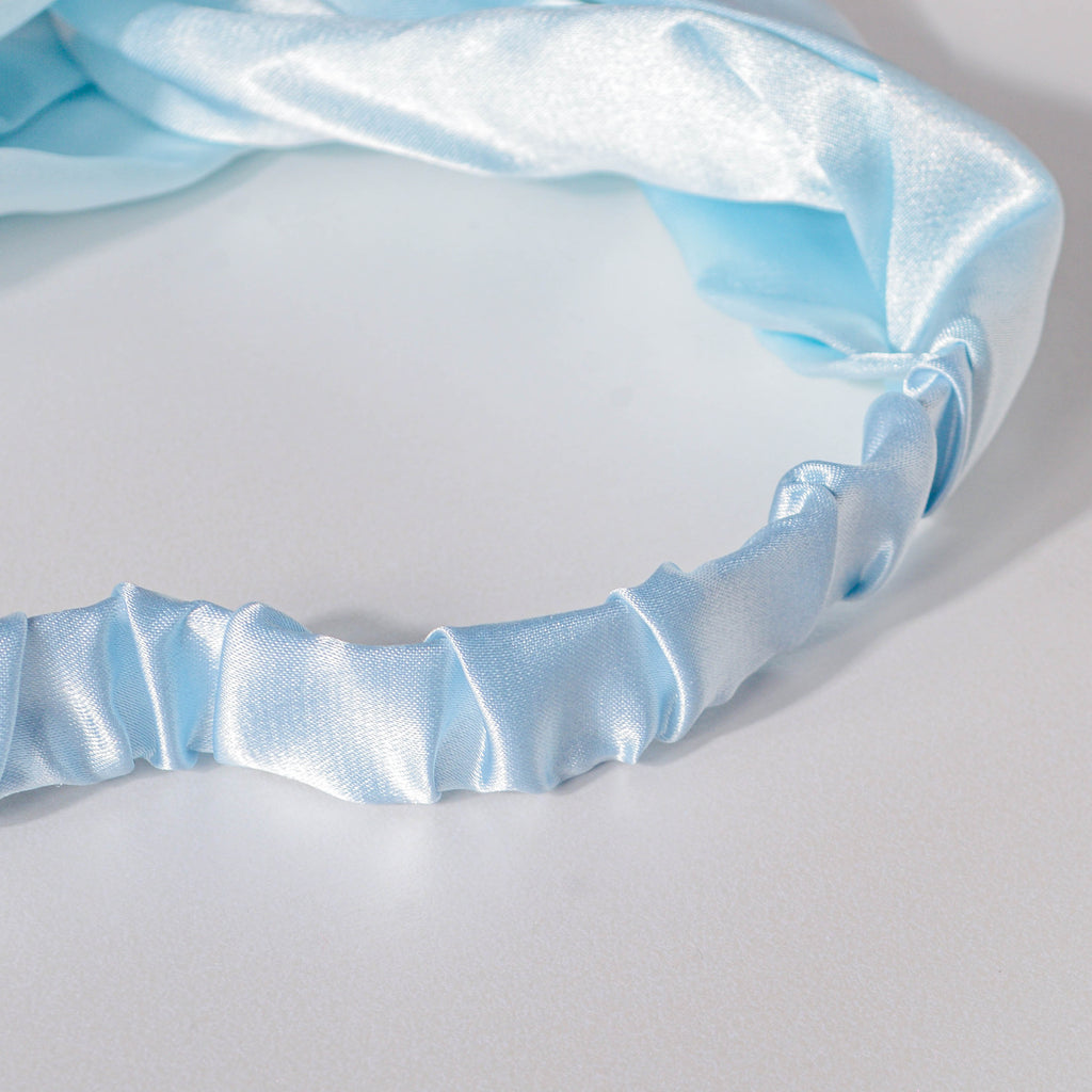 Orchid Blue Satin Hair Band Nestasia