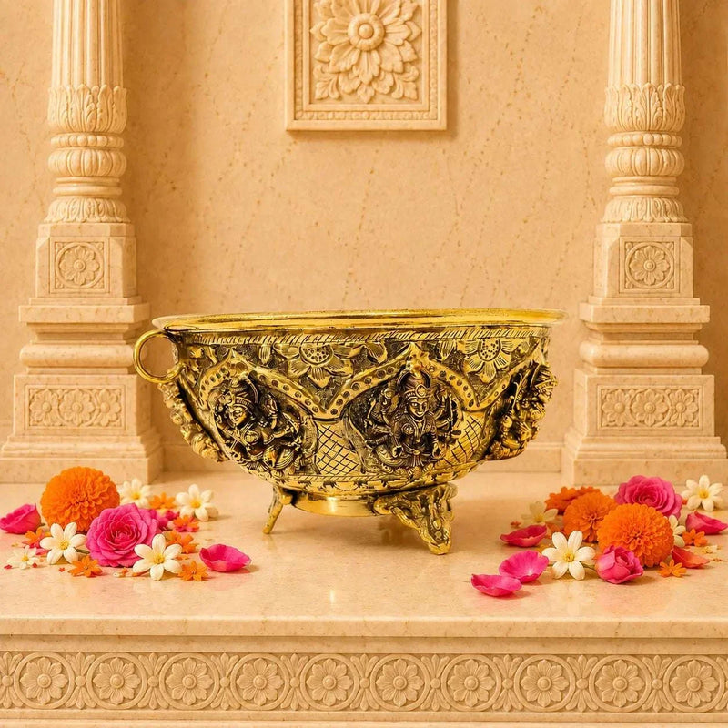 Brass Ashtalakshmi & Balaji Lakshmi Decorative Bowl Vedansh Craft