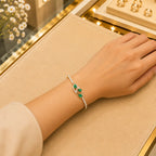 Leaf & Vine Tennis Bracelet for Women | CZ Stones, Gold-Tone Clasp Vedansh Craft
