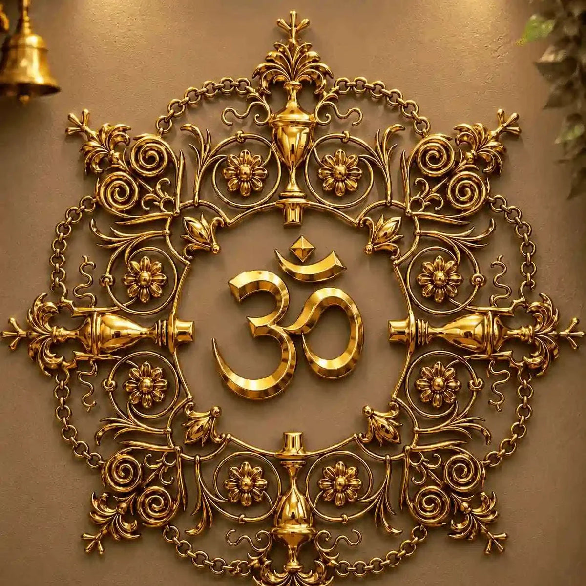 Brass Om Mandala / Kalakruti Wall Hanging (36 Inch) Vedansh Craft