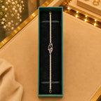 Leaf & Vine Tennis Bracelet for Women | CZ Stones, Gold-Tone Clasp Vedansh Craft