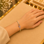 Leaf & Vine Tennis Bracelet for Women | CZ Stones, Gold-Tone Clasp Vedansh Craft