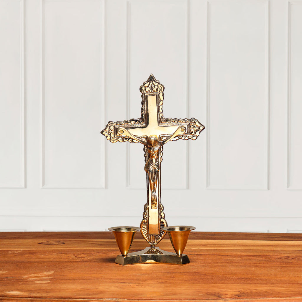 Brass Jesus Candle Holder (8 Inch) Vedansh Craft