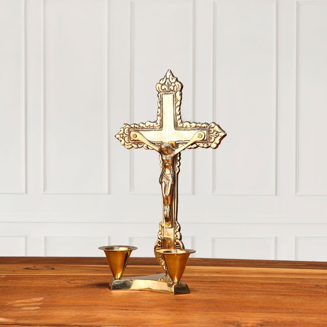 Brass Jesus Candle Holder (8 Inch) Vedansh Craft