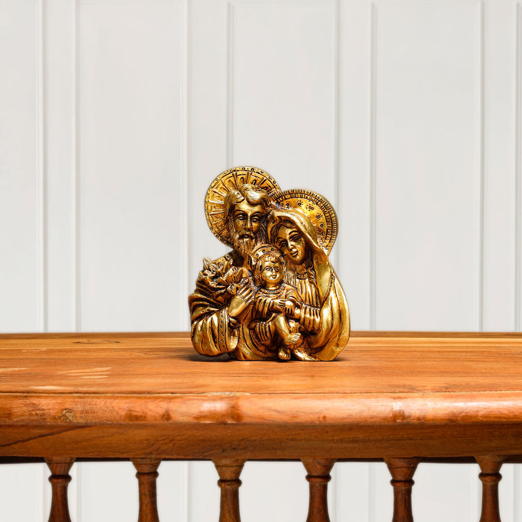 Brass Superfine God Jesus Family Idol (4.8 Inch) Vedansh Craft