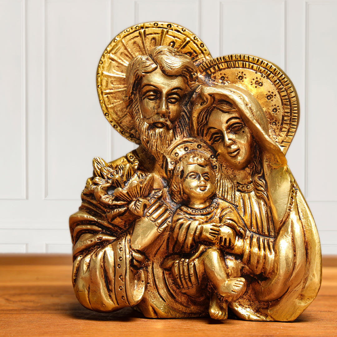 Brass Superfine God Jesus Family Idol (4.8 Inch) Vedansh Craft