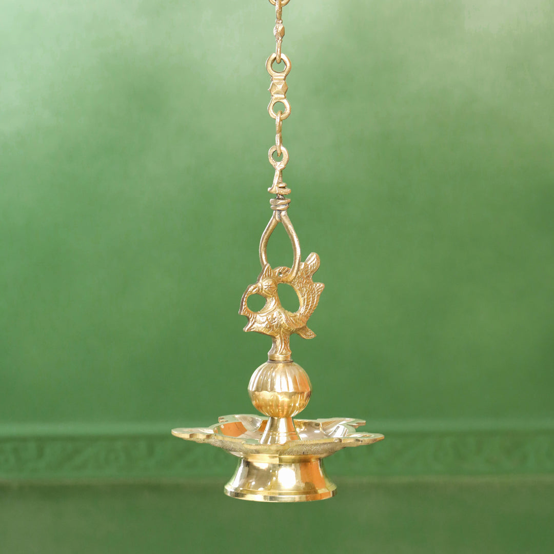 Brass Peacock Hanging Diya (32 Inch) Vedansh Craft