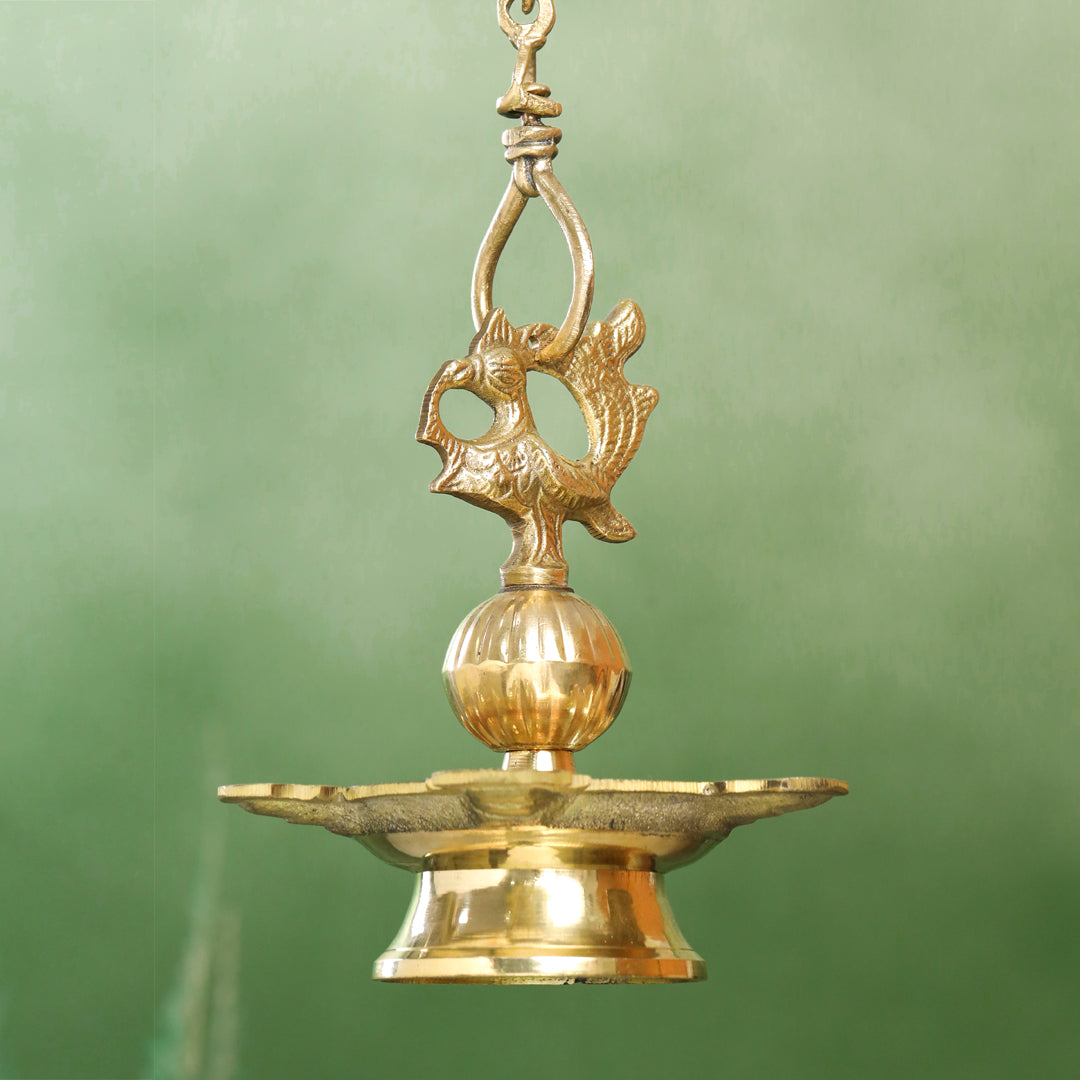 Brass Peacock Hanging Diya (32 Inch) Vedansh Craft