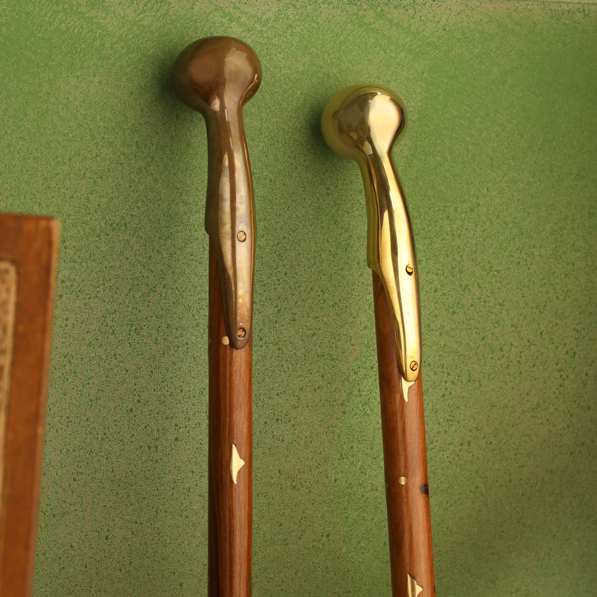 Brass Plain Wooden Walking Stick (37.5 Inch) Vedansh Craft