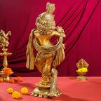 Brass Standing Krishna Idol (24.5 Inch) Vedansh Craft