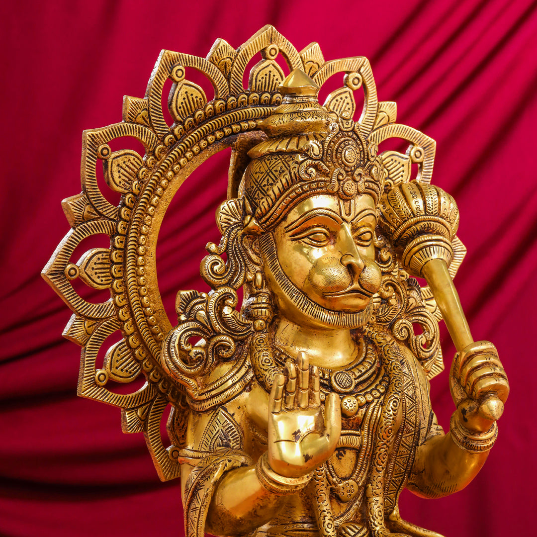 Brass Sitting Hanuman Statue (18 Inch) Vedansh Craft