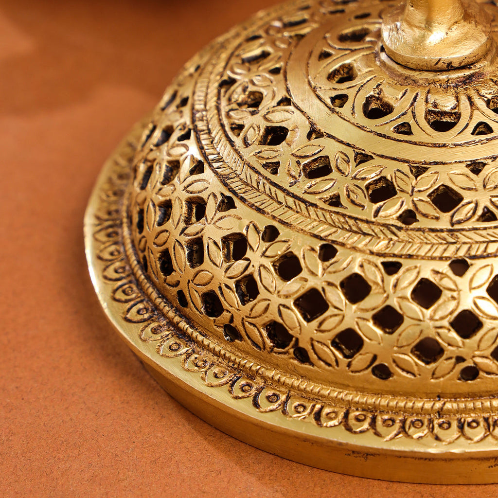 Brass Tortoise Peacock Dhoop Dani & Incense Holder (5 Inch) Vedansh Craft