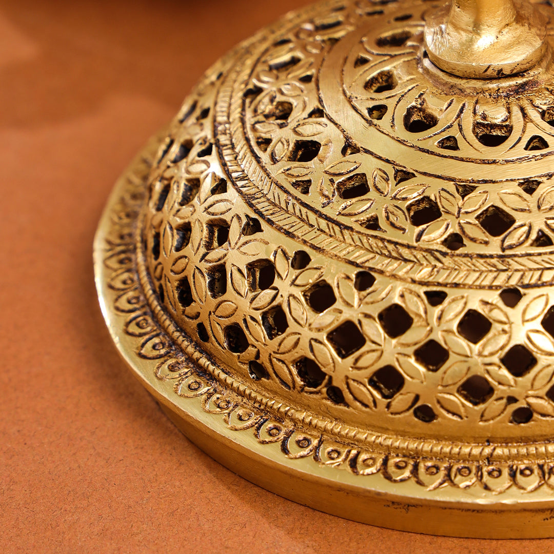 Brass Tortoise Peacock Dhoop Dani & Incense Holder (5 Inch) Vedansh Craft
