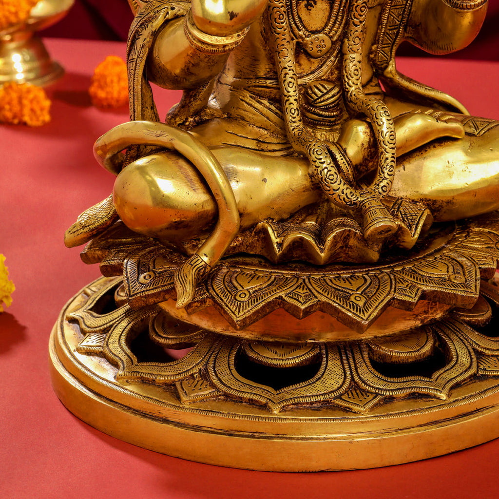 Brass Sitting Hanuman Statue (18 Inch) Vedansh Craft