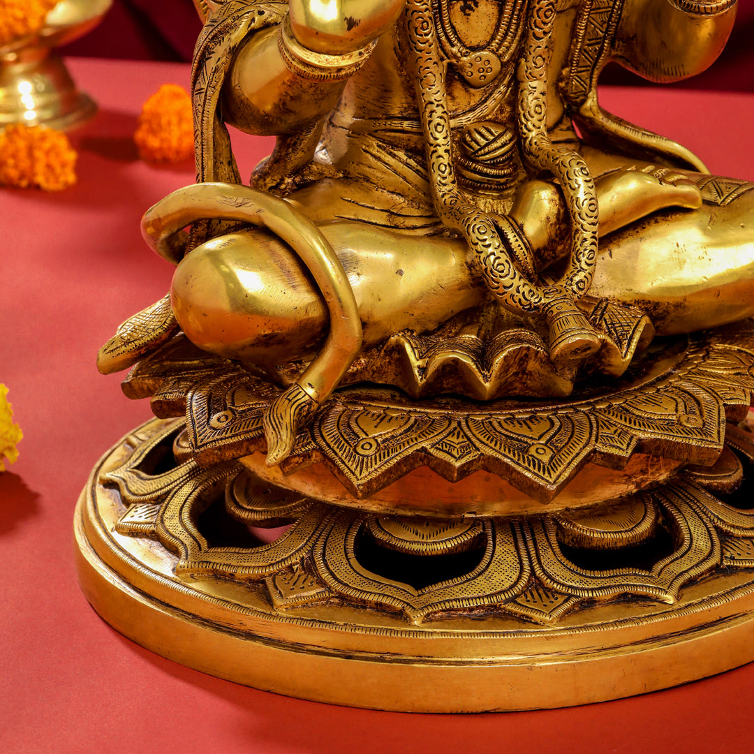 Brass Sitting Hanuman Statue (18 Inch) Vedansh Craft