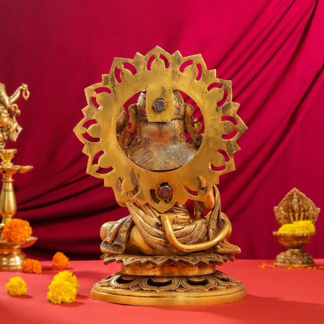 Brass Sitting Hanuman Statue (18 Inch) Vedansh Craft
