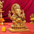 Brass Superfine Lord Sitting Ganesha Idol (14") Vedansh Craft