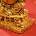 Brass Superfine Lord Sitting Ganesha Idol (14") Vedansh Craft