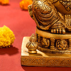 Brass Lord Sitting Ganesha Idol (10.5 Inch)