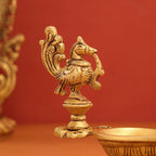 Brass Ethnic Peacock Diya (5 Inch) Vedansh Craft