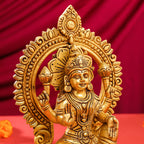 Brass Sitting Ganesha And Lakshmi On Throne Set (11 Inch) Vedansh Craft