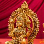 Brass Sitting Ganesha And Lakshmi On Throne Set (11 Inch) Vedansh Craft