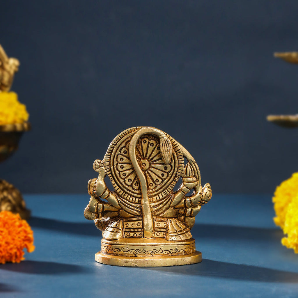 Brass Sitting Panchmukhi Hanuman Idol (3.5 Inch) Vedansh Craft