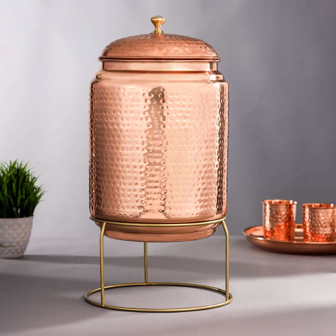 Copper Water Dispenser With Stand Vedansh Craft