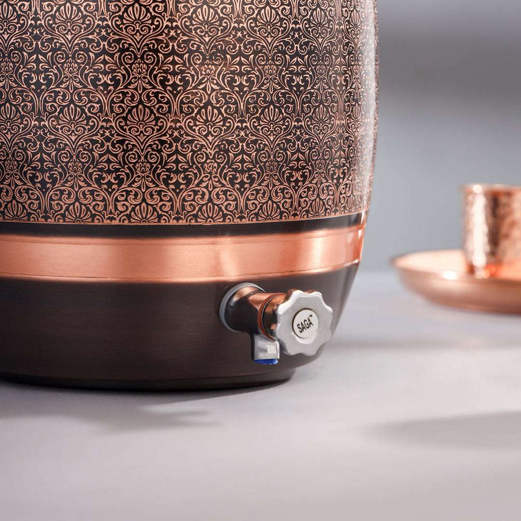 Copper Water Dispenser (12.5  Inch) Vedansh Craft