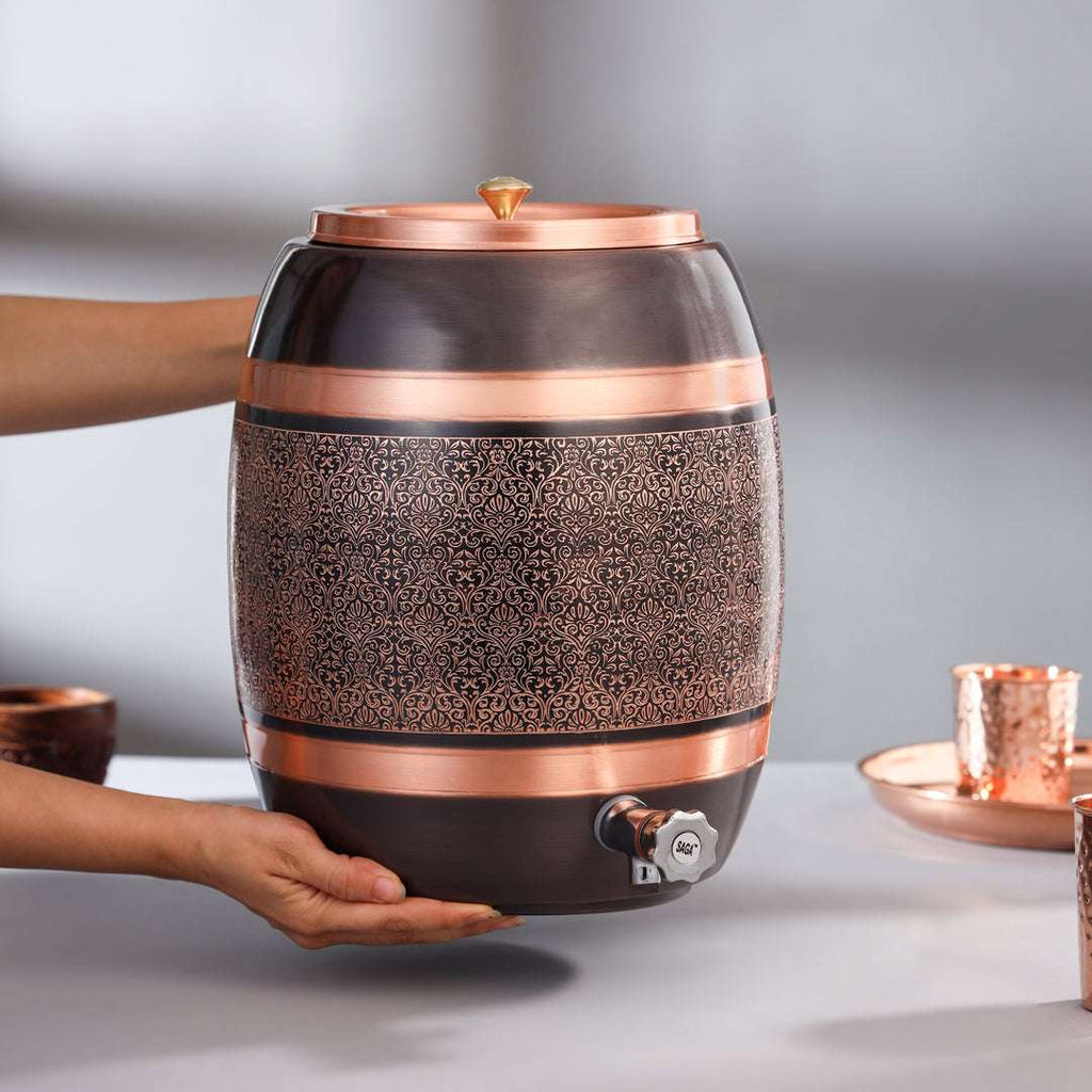 Copper Water Dispenser (12.5  Inch) Vedansh Craft