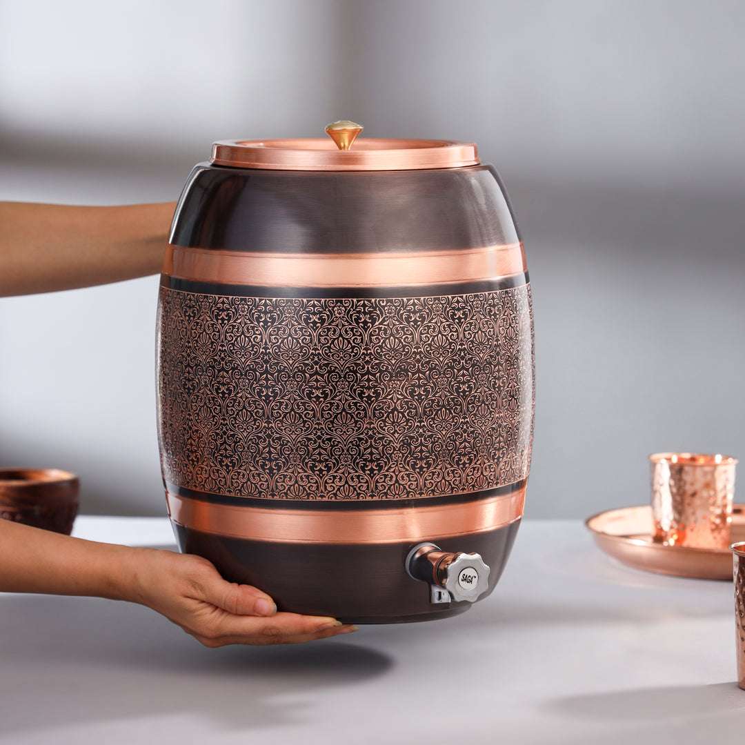 Copper Water Dispenser (12.5  Inch) Vedansh Craft