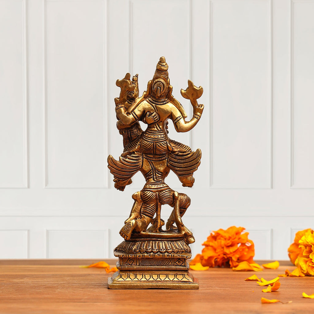 Brass Superfine Garuda, Vishnu & Lakshmi Idol (5.5 Inch) Vedansh Craft